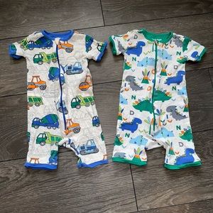 Set of two Boys Zip Up Rompers